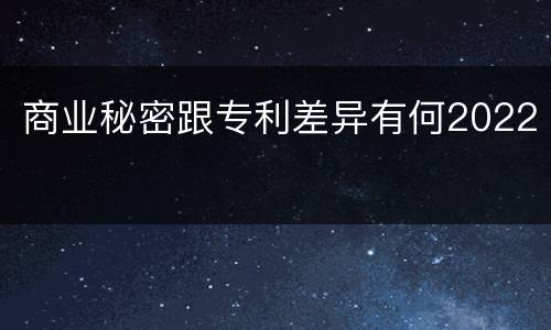 商业秘密跟专利差异有何2022