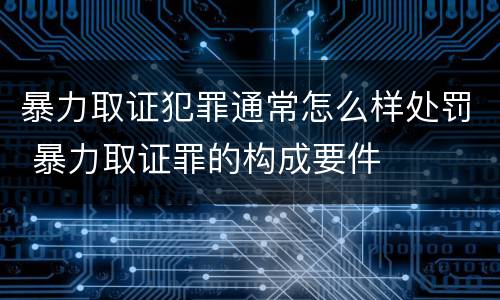 暴力取证犯罪通常怎么样处罚 暴力取证罪的构成要件