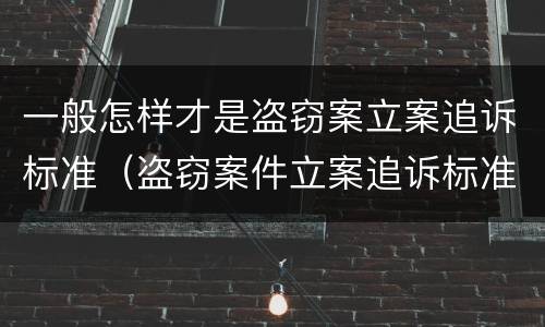 一般怎样才是盗窃案立案追诉标准（盗窃案件立案追诉标准）