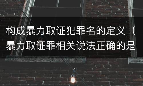 构成暴力取证犯罪名的定义（暴力取证罪相关说法正确的是）