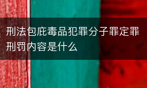 刑法包庇毒品犯罪分子罪定罪刑罚内容是什么