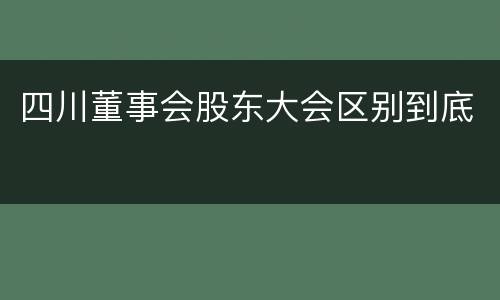 四川董事会股东大会区别到底