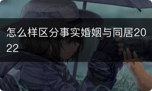怎么样区分事实婚姻与同居2022