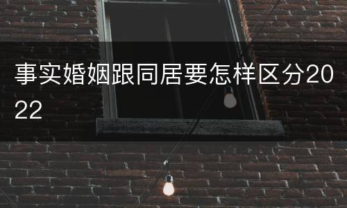事实婚姻跟同居要怎样区分2022