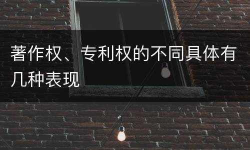 著作权、专利权的不同具体有几种表现