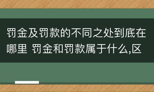 罚金及罚款的不同之处到底在哪里 罚金和罚款属于什么,区别在哪儿