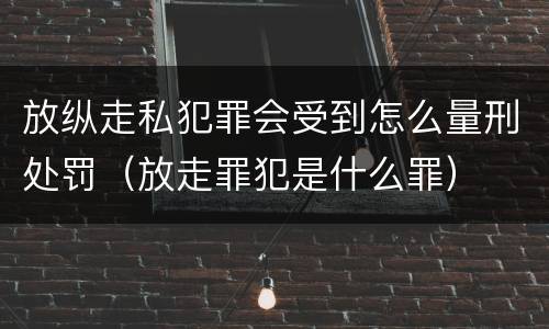 放纵走私犯罪会受到怎么量刑处罚（放走罪犯是什么罪）