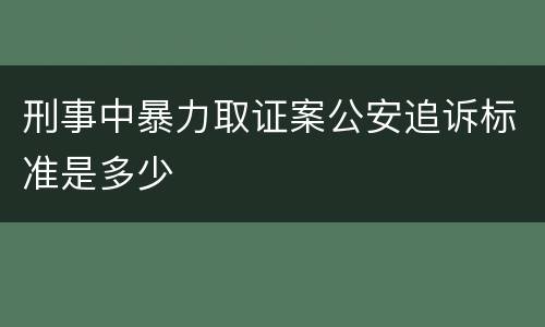 刑事中暴力取证案公安追诉标准是多少