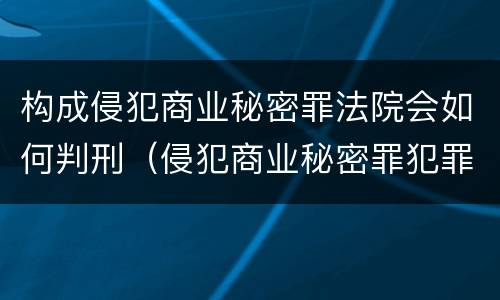 构成侵犯商业秘密罪法院会如何判刑（侵犯商业秘密罪犯罪构成）