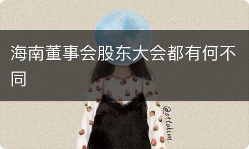 海南董事会股东大会都有何不同
