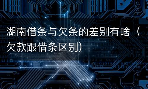 湖南借条与欠条的差别有啥（欠款跟借条区别）