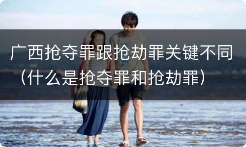 广西抢夺罪跟抢劫罪关键不同（什么是抢夺罪和抢劫罪）