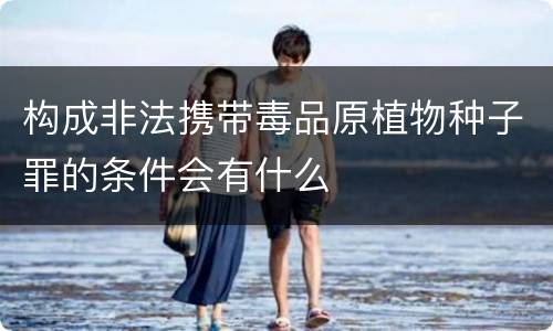 构成非法携带毒品原植物种子罪的条件会有什么