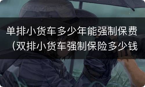 单排小货车多少年能强制保费（双排小货车强制保险多少钱）