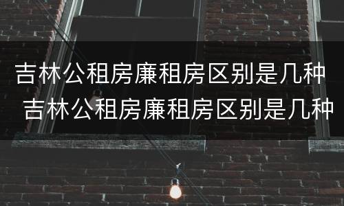 吉林公租房廉租房区别是几种 吉林公租房廉租房区别是几种房型