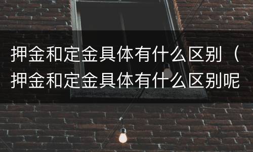 押金和定金具体有什么区别（押金和定金具体有什么区别呢）