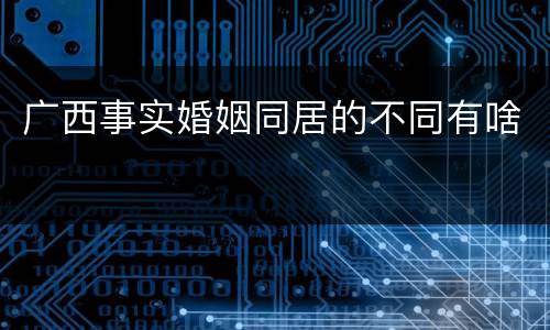 广西事实婚姻同居的不同有啥