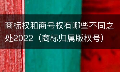 商标权和商号权有哪些不同之处2022（商标归属版权号）