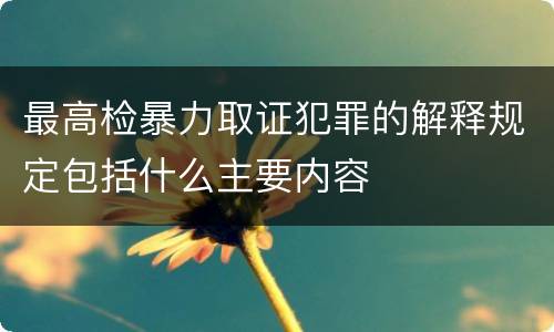 最高检暴力取证犯罪的解释规定包括什么主要内容