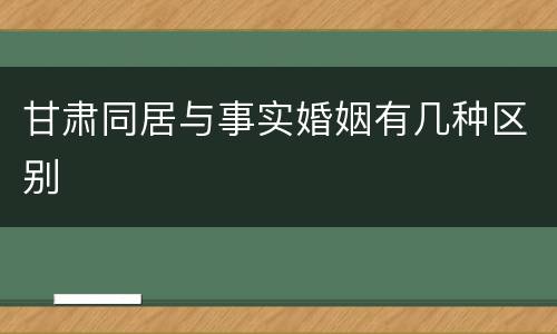 甘肃同居与事实婚姻有几种区别