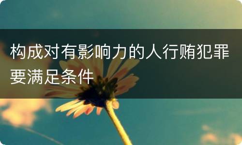 构成对有影响力的人行贿犯罪要满足条件