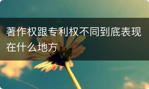 著作权跟专利权不同到底表现在什么地方