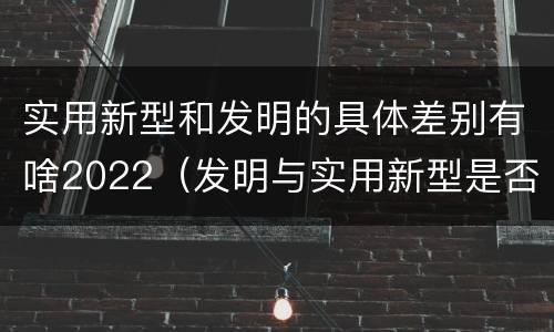 实用新型和发明的具体差别有啥2022（发明与实用新型是否具有实用性）