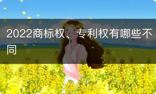 2022商标权、专利权有哪些不同