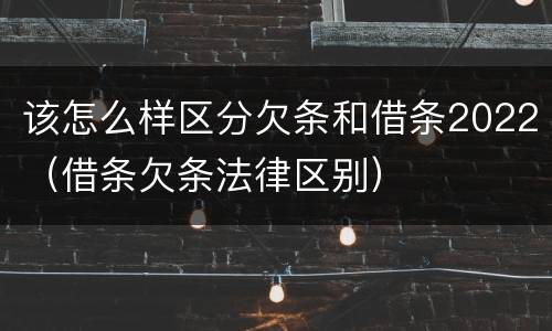 该怎么样区分欠条和借条2022（借条欠条法律区别）