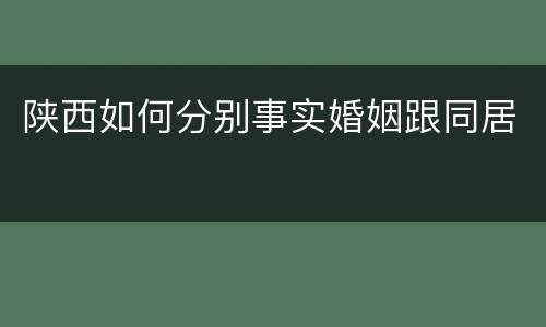 陕西如何分别事实婚姻跟同居