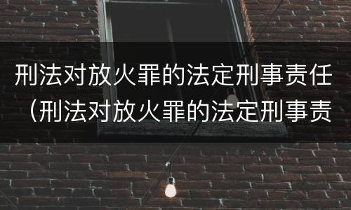 刑法对放火罪的法定刑事责任（刑法对放火罪的法定刑事责任的认定）