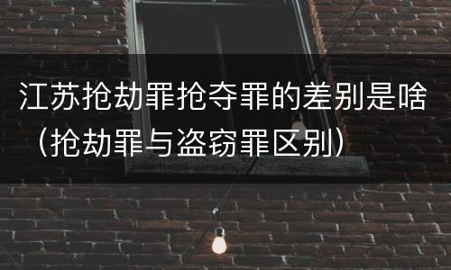 江苏抢劫罪抢夺罪的差别是啥（抢劫罪与盗窃罪区别）