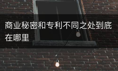 商业秘密和专利不同之处到底在哪里