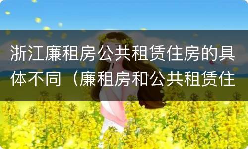 浙江廉租房公共租赁住房的具体不同（廉租房和公共租赁住房的区别）