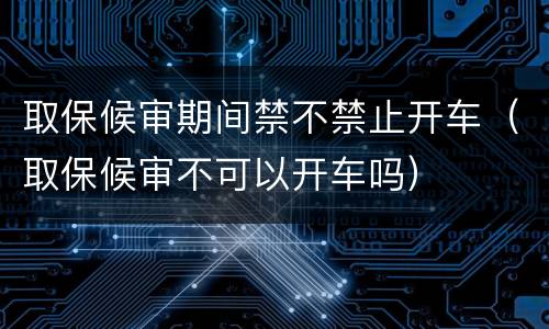 取保候审期间禁不禁止开车（取保候审不可以开车吗）