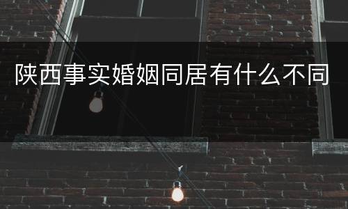 陕西事实婚姻同居有什么不同