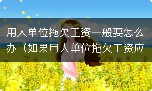 用人单位拖欠工资一般要怎么办（如果用人单位拖欠工资应该怎么办?）