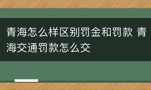 青海怎么样区别罚金和罚款 青海交通罚款怎么交