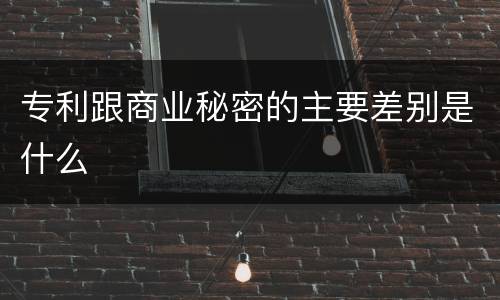 专利跟商业秘密的主要差别是什么