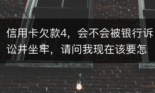 信用卡欠款4，会不会被银行诉讼并坐牢，请问我现在该要怎样办