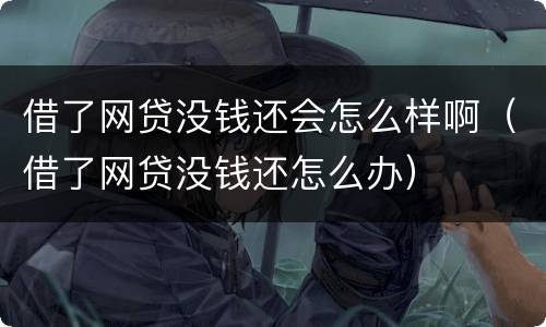 借了网贷没钱还会怎么样啊（借了网贷没钱还怎么办）
