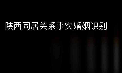 陕西同居关系事实婚姻识别