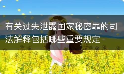 有关过失泄露国家秘密罪的司法解释包括哪些重要规定