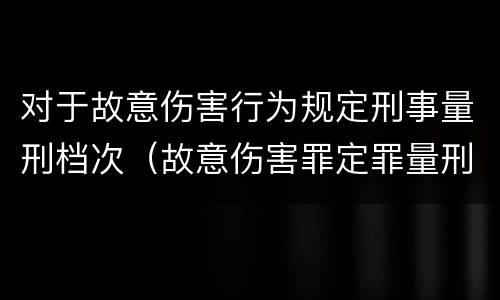 对于故意伤害行为规定刑事量刑档次（故意伤害罪定罪量刑情节）