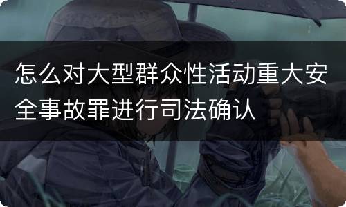 怎么对大型群众性活动重大安全事故罪进行司法确认