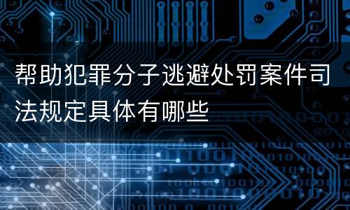 帮助犯罪分子逃避处罚案件司法规定具体有哪些