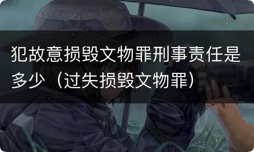 犯故意损毁文物罪刑事责任是多少（过失损毁文物罪）