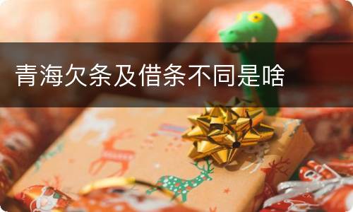 青海欠条及借条不同是啥