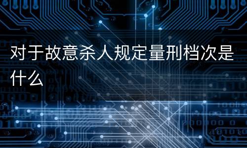 对于故意杀人规定量刑档次是什么