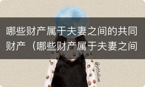 哪些财产属于夫妻之间的共同财产（哪些财产属于夫妻之间的共同财产呢）